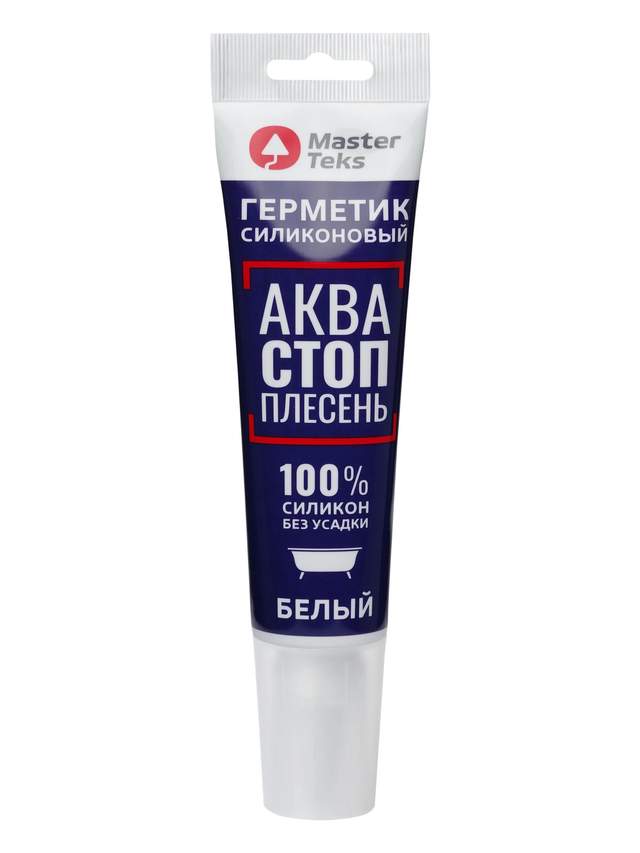 Герметик силиконовый акваСТОПплесень MasterTeks PM 80г белый