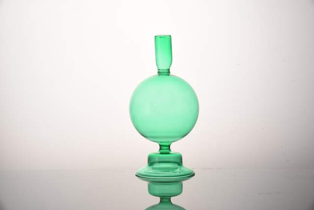 Подсвечник"Liquid green", стекло, арт. H20220701-2