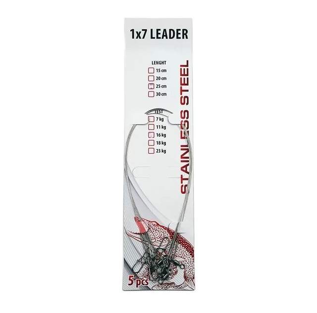 Поводок стальной NAMAZU Leader 1х7, d-0,30 мм, L-25 см, test- 11 кг (уп. 5 шт.)900