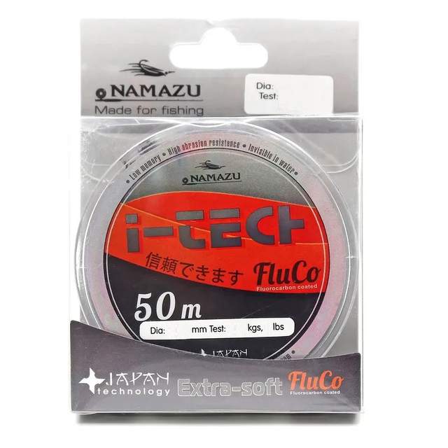 Леска Namazu "I-Tech Fluco", L-50 м, d-0,234 мм, test-4,09 кг, прозрачная10400