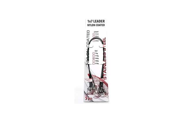 Поводок стальной NAMAZU Leader 1х7 Nylon Coated Ø0,45мм 25см 23кг 5шт