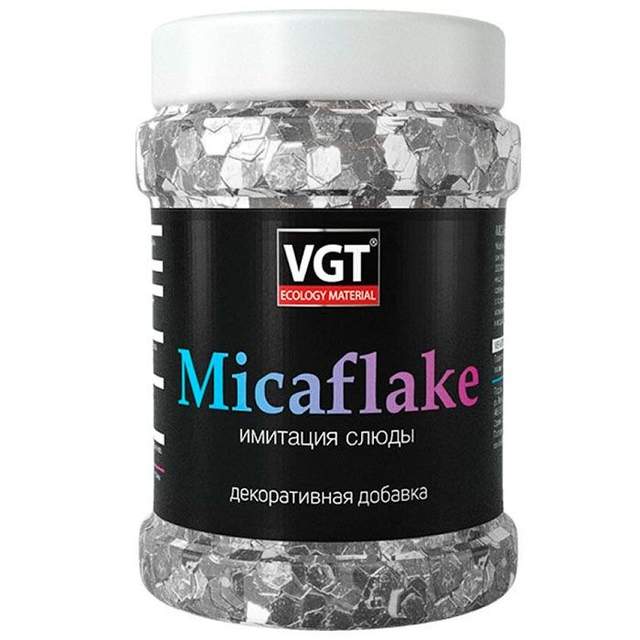 Декоративная добавка Micaflake VGT, серебристо-белая 2000 мкм, 0,09кг