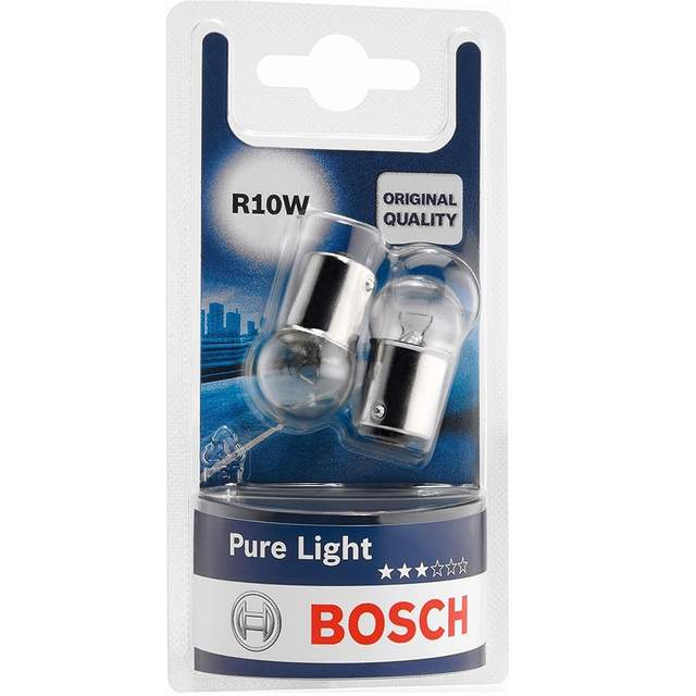 Автолампа накаливания BOSCH R10W, 2шт. блистер
