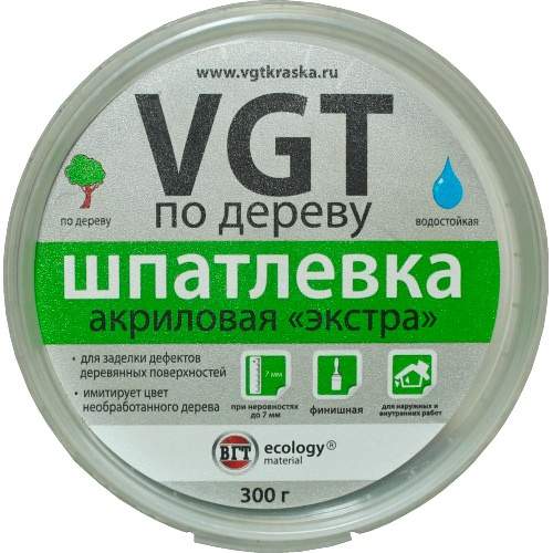 Шпатлевка по дереву VGT Экстра по дереву 0,3 кг Дуб