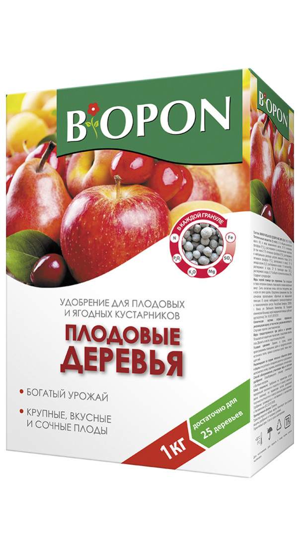 Удобрение БИОПОН для плодовых и ягодных кустарников Плодовые деревья 1кг