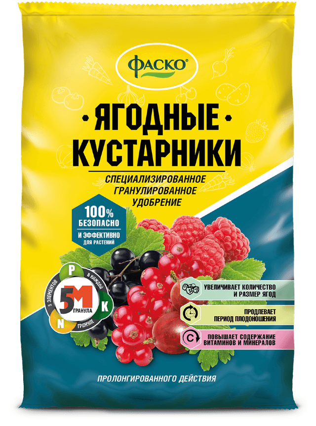 Удобрение Фаско 5М мин. для ягодных кустарников гран.1 кг