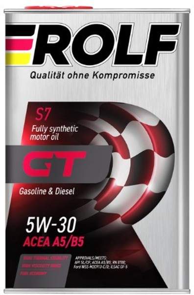 Масло моторное ROLF GT SAE 5W-30 ACEA A5 B5 API SL CF 4 л