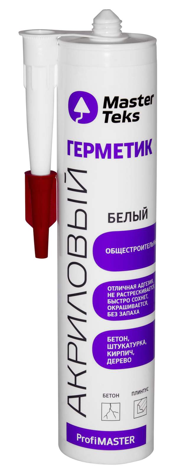 Герметик акриловый общестроительный MasterTeks PM белый, 290 мл