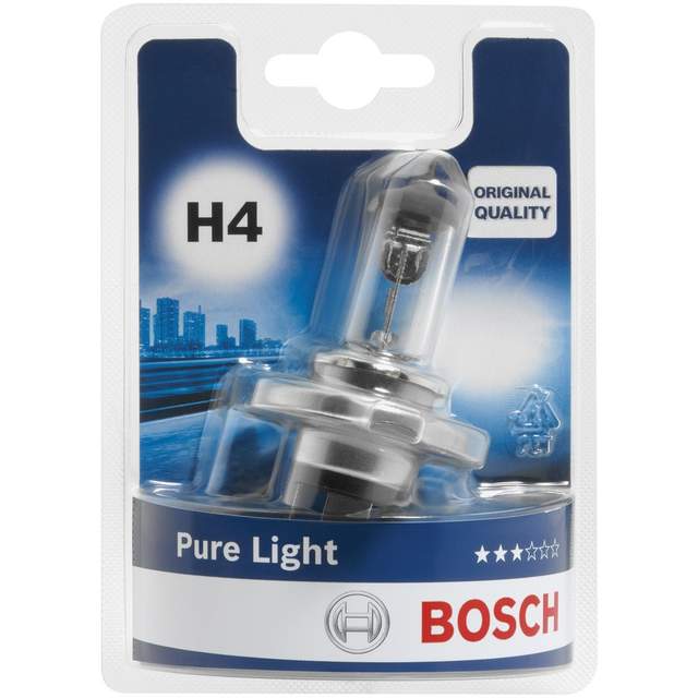 Автолампа H4 12V 60\55W PURE LIGHT (SB) BOSCH