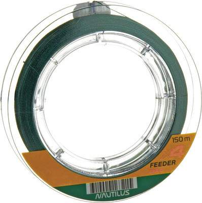 Лески рыболовные NAUTILUS X4 Feeder Braid Dark Green d-0.12мм 6.8кг 150м / 06-42302674