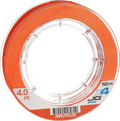 Лески рыболовные NAUTILUS X4 Jig Braid Fluoro Orange d-0.12мм 6.8кг 1.0PE / 06-42302626