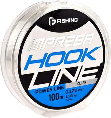 Леска монофильная F-Fishing Impresa Hook Line Clear 100м 0.128мм 1.36кг 3lb / FIMC1-0128