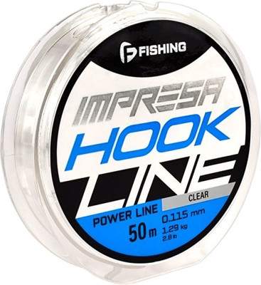 Леска монофильная F-Fishing Impresa Hook Line Clear 50м 0.115мм 1.29кг 2.8lb / FIMC5-0115