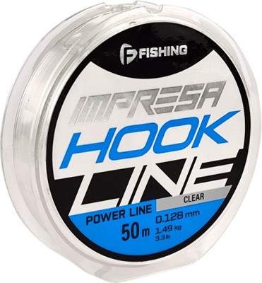 Леска монофильная F-Fishing Impresa Hook Line Clear 50м 0.128мм 1.49кг 3.3lb / FIMC5-0128