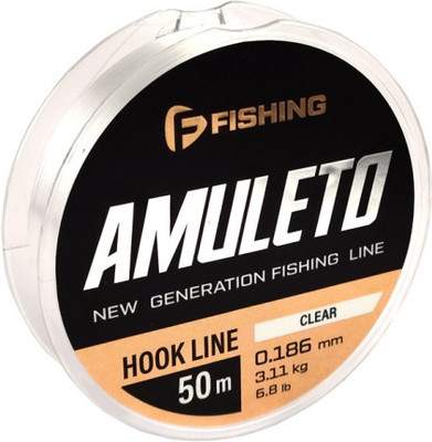 Леска монофильная F-Fishing Amuleto Hook Line Clear 50м 0.186мм 3.11кг 6.8lb / FAMC-0186