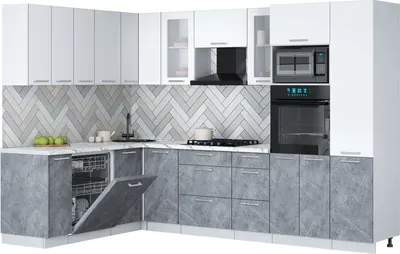 Кухонный гарнитур Interline Мила Gloss 1.896х2.98