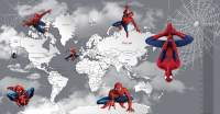 Фотообои листовые Citydecor Superhero Spiderman карта мира с ростомером 5