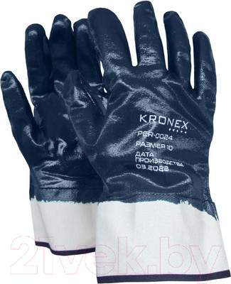 Перчатки защитные Kronex Hard Маслобензостойкие Нитриловое покрытие Крага / PER-0024