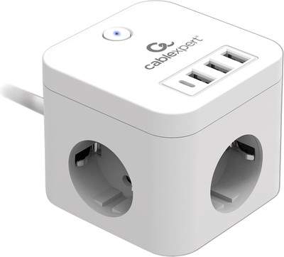 Сетевые фильтры, удлинители Cablexpert CUBE-3-CU3-W-1.5