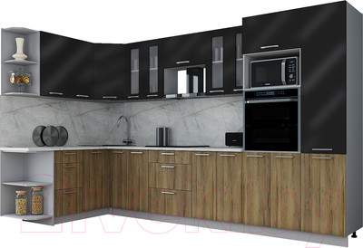 Кухонный гарнитур Interline Мила Gloss 1.68x3.4 левая