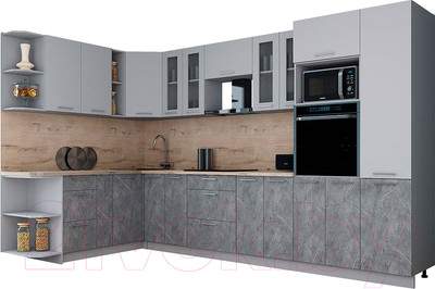 Кухонный гарнитур Interline Мила Gloss 1.88x3.4 левая