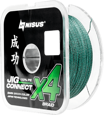 Леска плетеная Nisus Jig Connect X4 PE Dark Green 10.0 0.60mm/T-N-JC-X4-0.60-100-DG