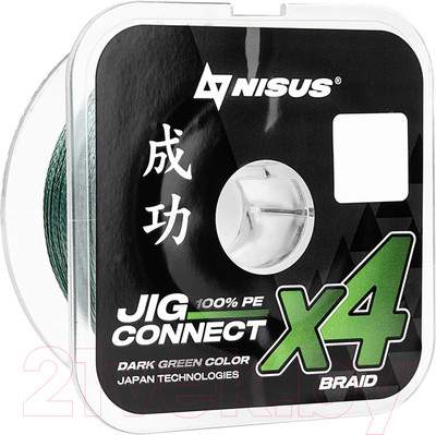 Леска плетеная Nisus Jig Connect X4 PE Dark Green 1.0 0.16mm / T-N-JC-X4-0.16-150-DG