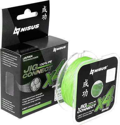 Леска плетеная Nisus Jig Connect X4 PE Light Green 3.0 0.28mm/T-N-JC-X4-0.28-150-LG