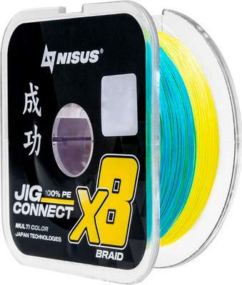 Леска плетеная Nisus Jig Connect X8 PE Multicolor 0.8 0.14mm / T-N-JC-X8-0.14-150-M