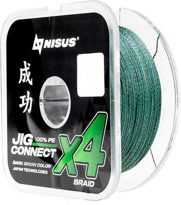 Лески рыболовные Nisus Jig Connect X4 PE Dark Green 3.5 0.30mm / T-N-JC-X4-0.30-150-DG
