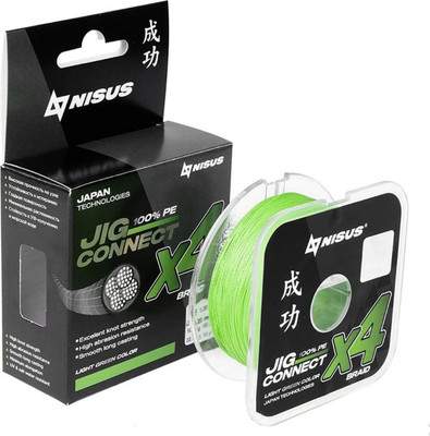 Лески рыболовные Nisus JIG Connect X4 PE Light Green 1.2 0.18mm / T-N-JC-X4-0.18-150-LG