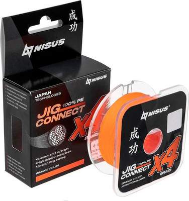 Леска плетеная Nisus JIG Connect X4 PE Orange 4.5 0.35mm / T-N-JC-X4-0.35-150-O