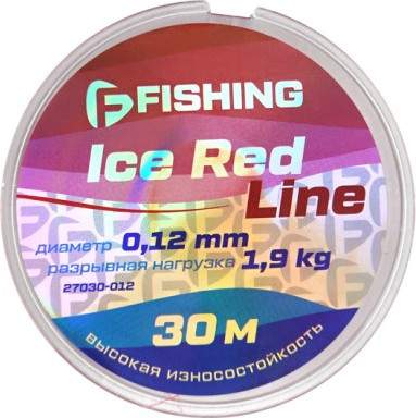 Леска монофильная F-Fishing Ice Red Line 30м 0.12мм / F27030-012