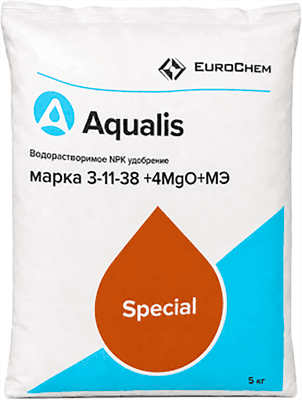 Удобрение Aqualis NPK Водорастворимое 3:11:38+4MgO+MЭ