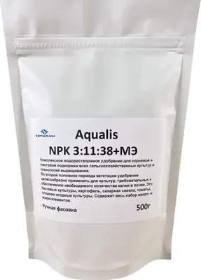 Удобрения для растений Aqualis NPK Водорастворимое 3:11:38+4MgO+MЭ
