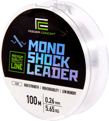 Леска монофильная Feeder Concept Mono Shock Leader Clear 100/026 / FC4008-026