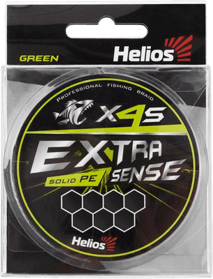 Леска плетеная Helios Extrasense X4S PE Green 92м 1.2/18LB 0.20мм / HS-ES-X4S-1.2/18LB
