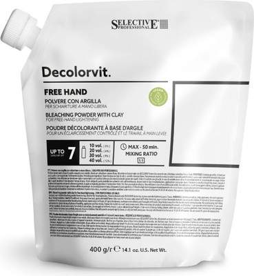 Порошок для осветления волос Selective Professional Decolorvit Free Hand с глиной