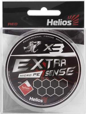 Леска плетеная Helios Extrasense X3 PE Red 92м 1.0/15LB 0.17мм / HS-ES-X3-1/15LB
