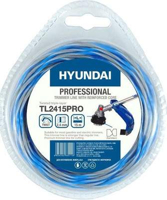 Леска для триммера Hyundai 2.4мм / TL-2415 PRO