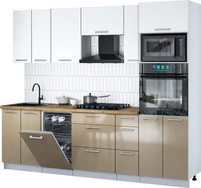 Кухонный гарнитур Interline Мила Gloss 2.55-ПМ3