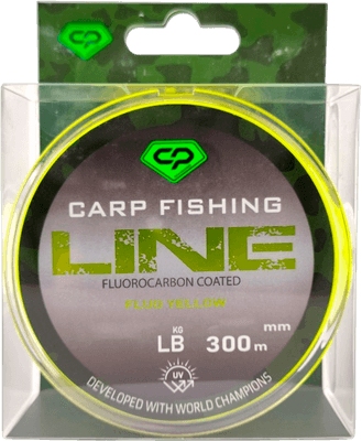 Леска флюорокарбоновая Carp Pro Fluorocarbon Coated Fluo Yellow 300м / CP5103-032