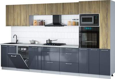 Кухонный гарнитур Interline Мила Gloss 3.6-ПМ3