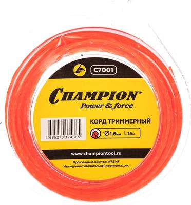 Леска для триммера Champion Twisted Square / C7001