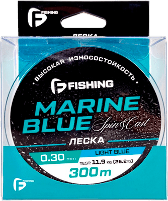 Леска монофильная F-Fishing Marine Blue Spin 300м 0.30мм / FMBS3-030