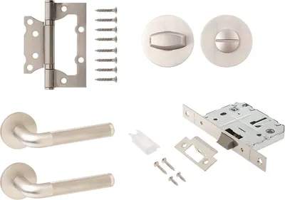 Комплект дверной фурнитуры Code Deco Slim H-40149-A-NISM с фиксатором
