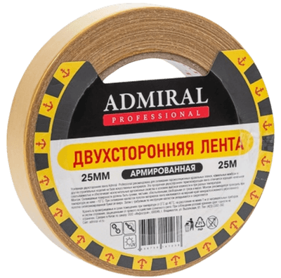 Скотч армированный Admiral Двухсторонний 25ммх25м