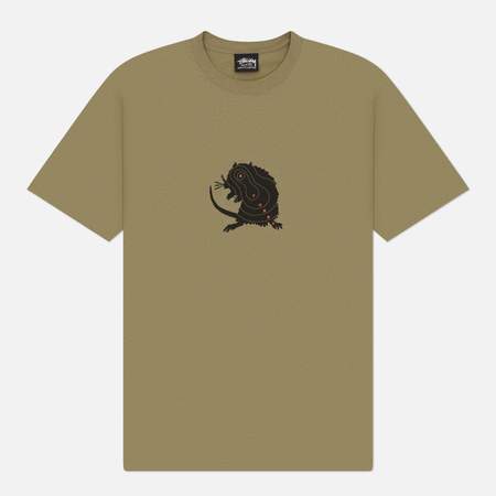 Мужская футболка Stussy Long Range, цвет оливковый, размер S