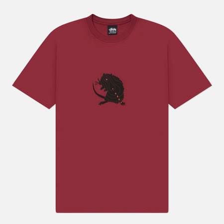Мужская футболка Stussy Long Range, цвет бордовый, размер XL