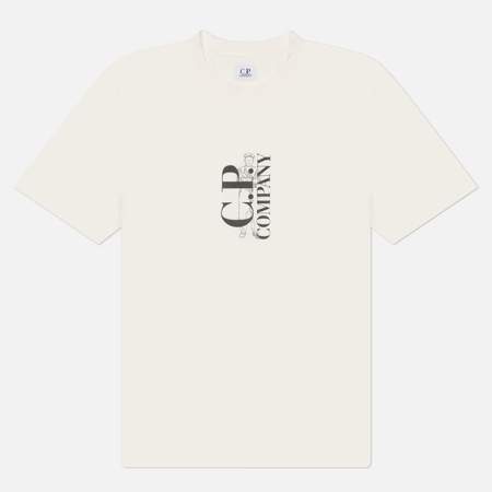 Мужская футболка C.P. Company 30/1 Jersey Printed, цвет белый, размер XL